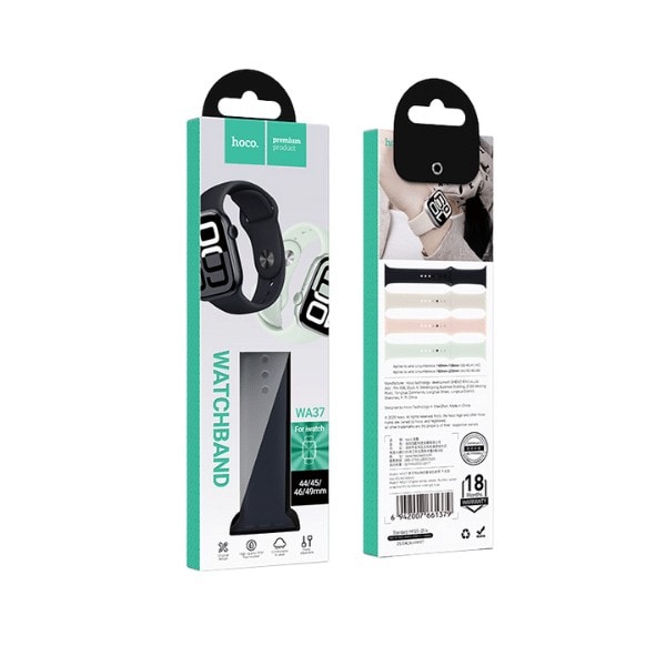 FKM Fluorine Silicone Band for Apple Watch 40/41/42mm with Hidden Closure -Midnight