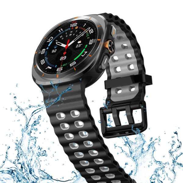 Silicone Band for Samsung Galaxy Watch Ultra -Ocean Black -Gray