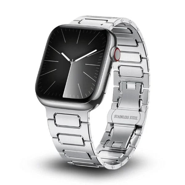 Stainless Steel Link Band for Apple Watch 44/45/46/49mm LEOBANDS Keith AW04 -Silver