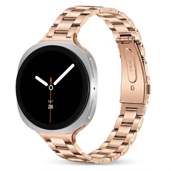 Strap for Samsung Galaxy Watch 8 14mm Width Three Beads Slimtouch -Gold -Rose