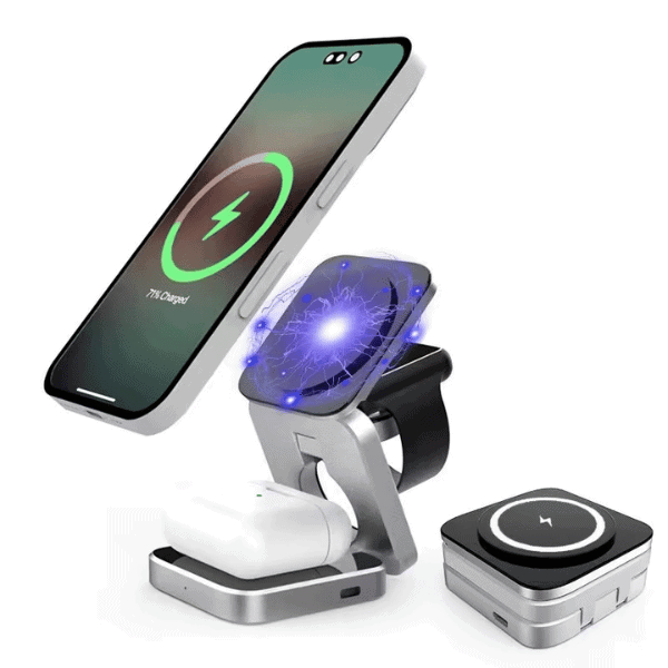 3 in 1 Foldable Magnetic Wireless Charger Travel Mobile Phone