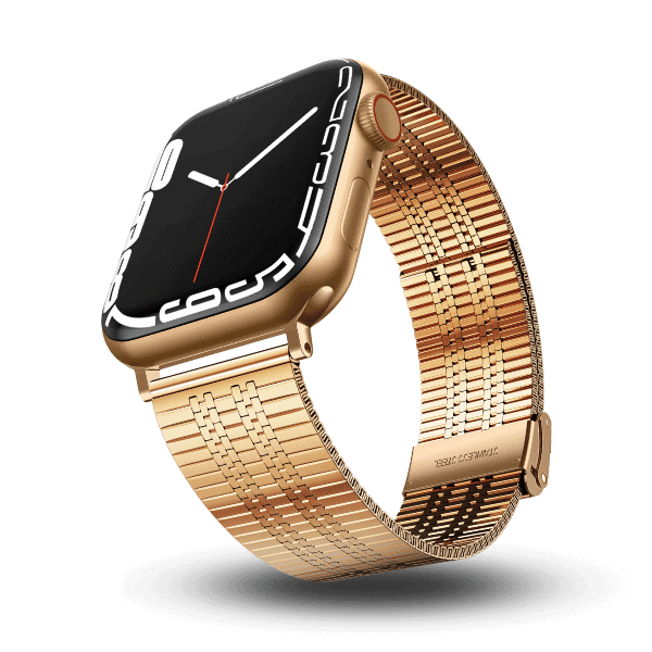 Five link mesh Milanese Series Apple Watch band 42/44/45/49mm Ozzie -Rose Gold