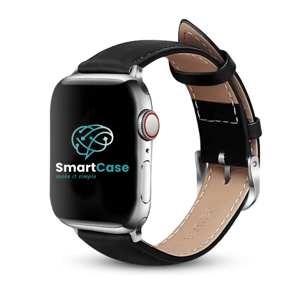 Genuine Leather Band for Apple Watch 42/44/45/49mm -Black
