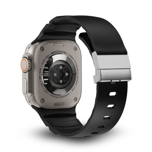 Silicone Band Magnetic Premium for Apple Watch 44/45/46/49mm LEOBANDS Mason AW05 -Black