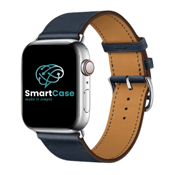 רצועה לשעון אפל ווטש עור אמיתי אבזם כפול כחול