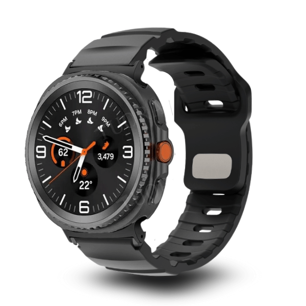 Silicone Band for Samsung Galaxy Watch 8 Premium FKM Fluorine -Black