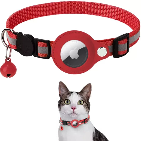 Apple Airtag Cat Collar tracker -Red