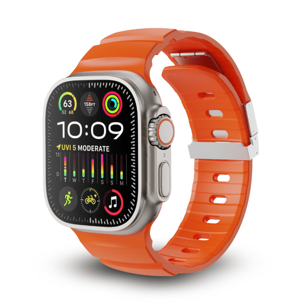 Silicone Band Magnetic Premium for Apple Watch 44/45/46/49mm LEOBANDS Mason AW05 -Orange