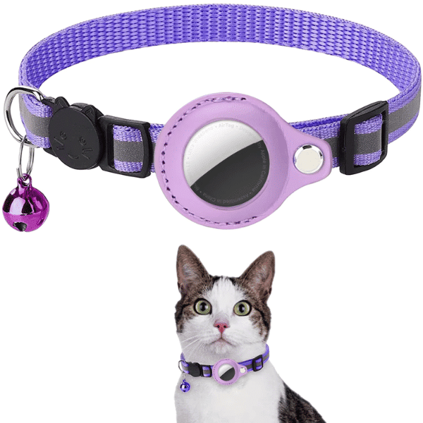 Apple Airtag Cat Collar tracker -Purple