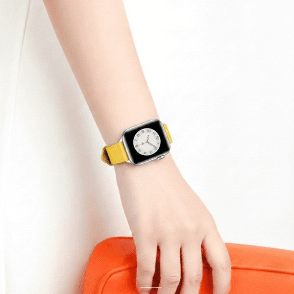 Cleopatra Double Tour Slim Genuine Leather Band for Apple Watch 40/41/42mm –Brown