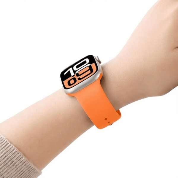 FKM Fluorine Silicone Band for Apple Watch 44/45/46/49mm with Hidden Closure -Orange