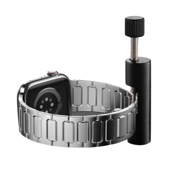 Stainless Steel Link Band for Apple Watch 44/45/46/49mm LEOBANDS Keith AW04 -Silver