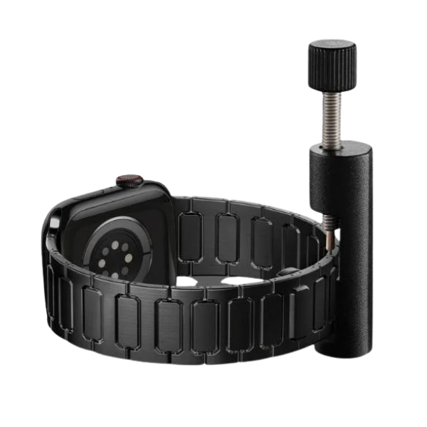 Stainless Steel Link Band for Apple Watch 44/45/46/49mm LEOBANDS Keith AW04 -Black