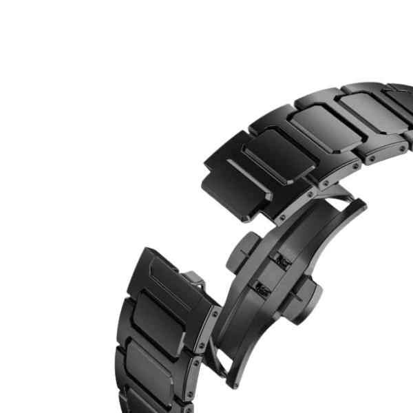 Stainless Steel Link Band for Apple Watch 44/45/46/49mm LEOBANDS Keith AW04 -Black