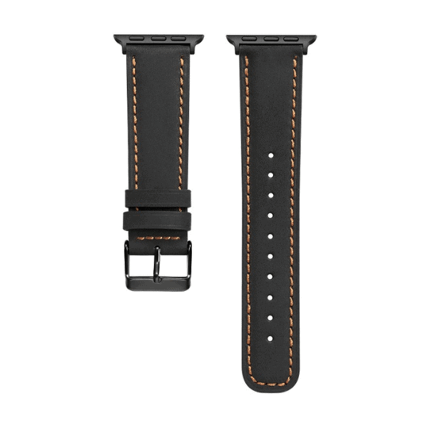 Genuine Leather Band for Apple Watch 44/45/46/49mm -Black