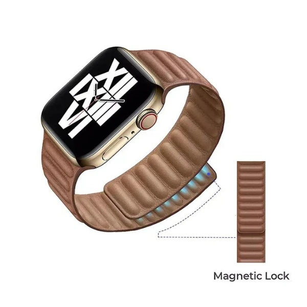 Magnetic link Genuine Leather Series Apple Watch Band-Olympia
