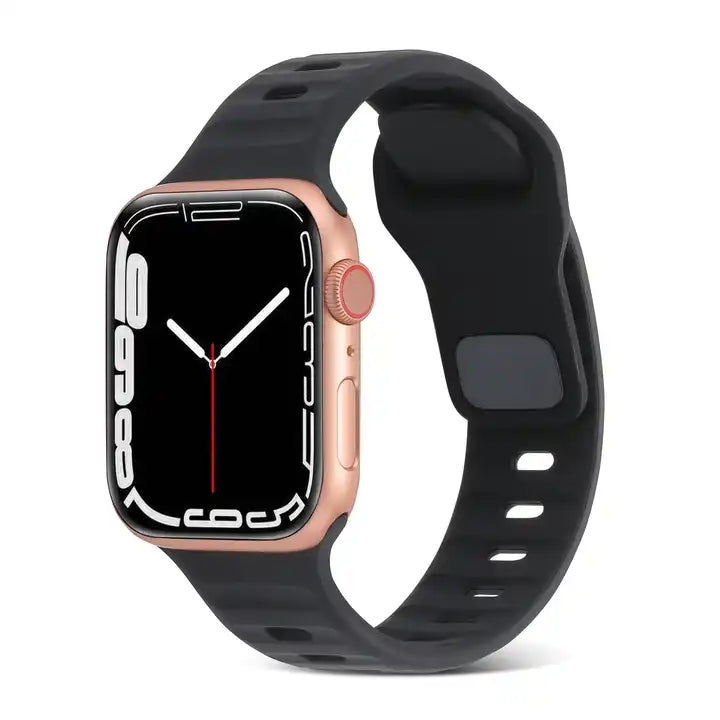 Sport Rubber Band For Series Apple Watch Band Black Pin-Furry